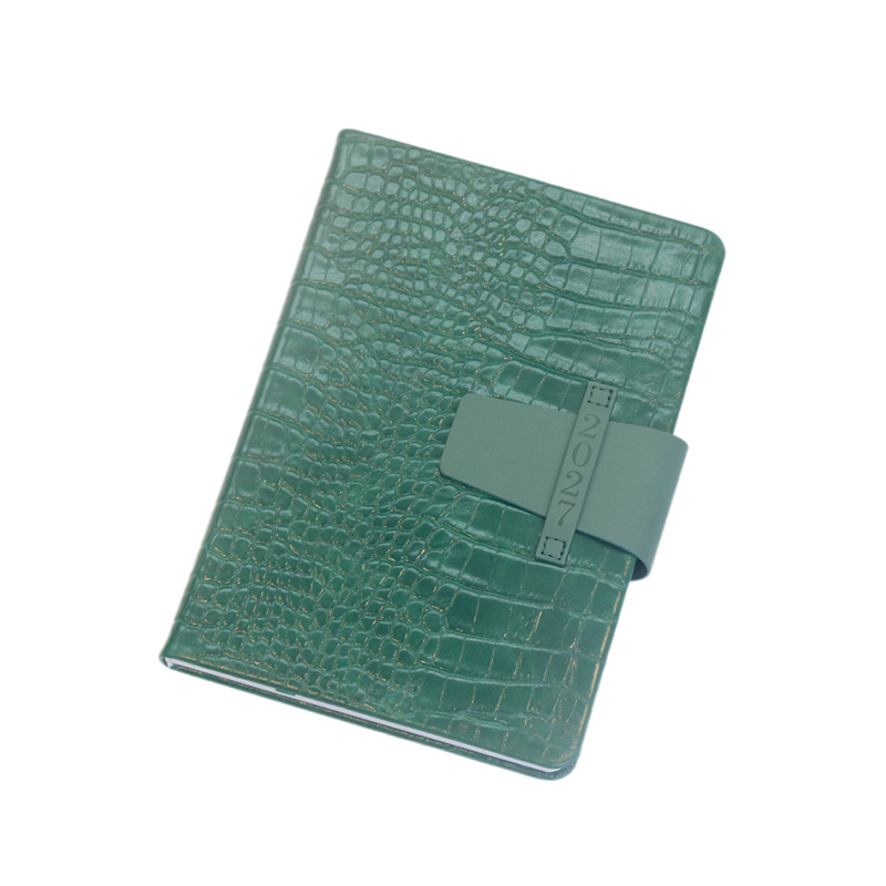 Green leather notebook
